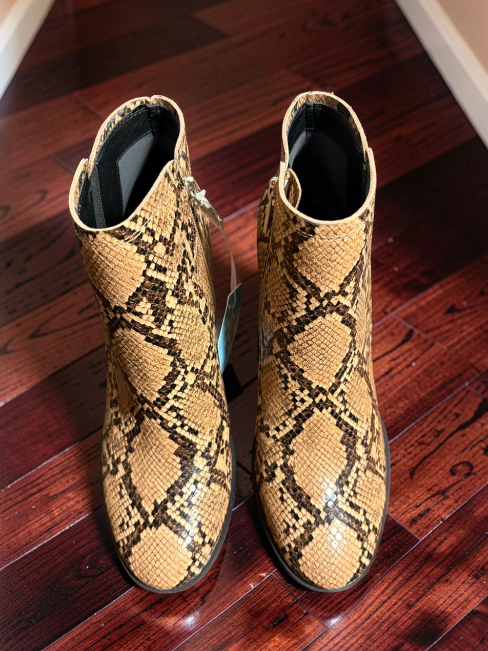 Kenneth Cole Justin Platform Lug Chelsea Snake-Print Ankle Booties